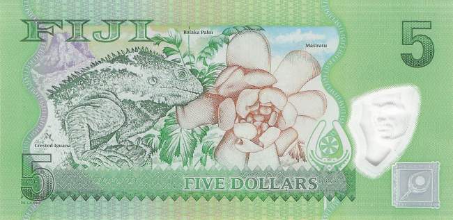 Fiji 5 dollar 2012 p.115b